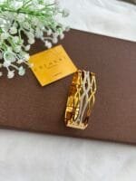 Stainless steel Beautiful broad design Golden Open bangle✨1553 - Image 3