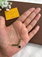 Beautiful Green stone Golden Necklace ✨1538