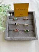 Stainless steel Beautiful Adjustable size butterfly and oval stone design Golden Rings✨1547 - Image 2