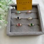 Stainless steel Beautiful Adjustable size butterfly and oval stone design Golden Rings✨1547