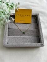Stainless steel Beautiful flower design Green stone Necklace❣️1557 - Image 3