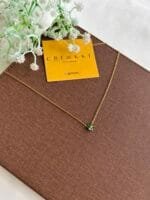 Stainless steel Beautiful flower design Green stone Necklace❣️1557 - Image 4