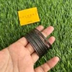 Black polish open bangle