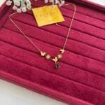 Stainless steel Beautiful design green stone Golden Necklace ♥️