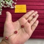 Stainless steel Beautiful meroon flower design bracelet 😍