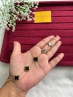 Stainless steel Beautiful black clover design bracelet - Image 2