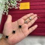 Stainless steel Beautiful black clover design bracelet