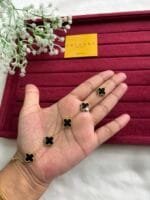 Stainless steel Beautiful black clover design bracelet - Image 3