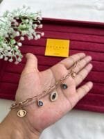 Stainless steel Beautiful Evil Eye Rosegold double layer bracelet 🌸 - Image 2