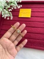 Stainless steel Beautiful design Golden open bangle🌟