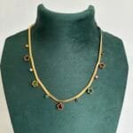 Beautiful Multicolour star design Golden Necklace