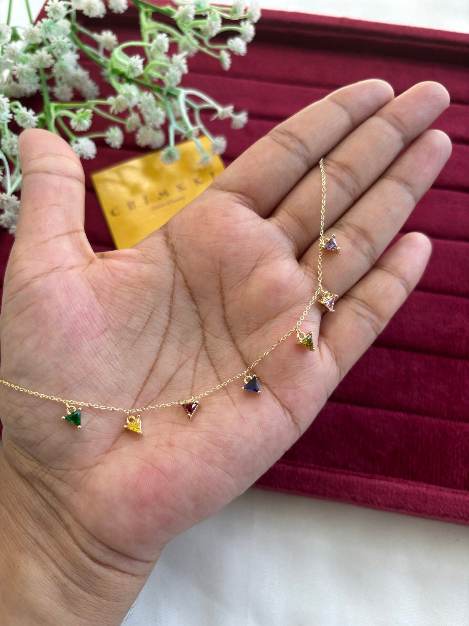 img_8715 Beautiful Design Triangle multicolour Necklace😍 - Image 1