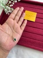 Stainless steel Beautiful Emerald Green Necklace 🌸 1732