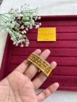 Stainless steel Beautiful Broad Golden Open Bangle 🌸 1741 - Image 2