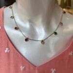 Beautiful heart design Multicolour Golden Necklace♥️