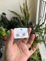 Beautiful stone and pearl studded square Stud Earrings ♥️ - Image 2