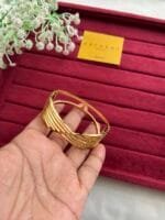 Beautiful no stone design Golden Open bangle 😍👌 - Image 3