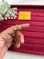 Beautiful Ad stone Adjustable Golden Ring✨