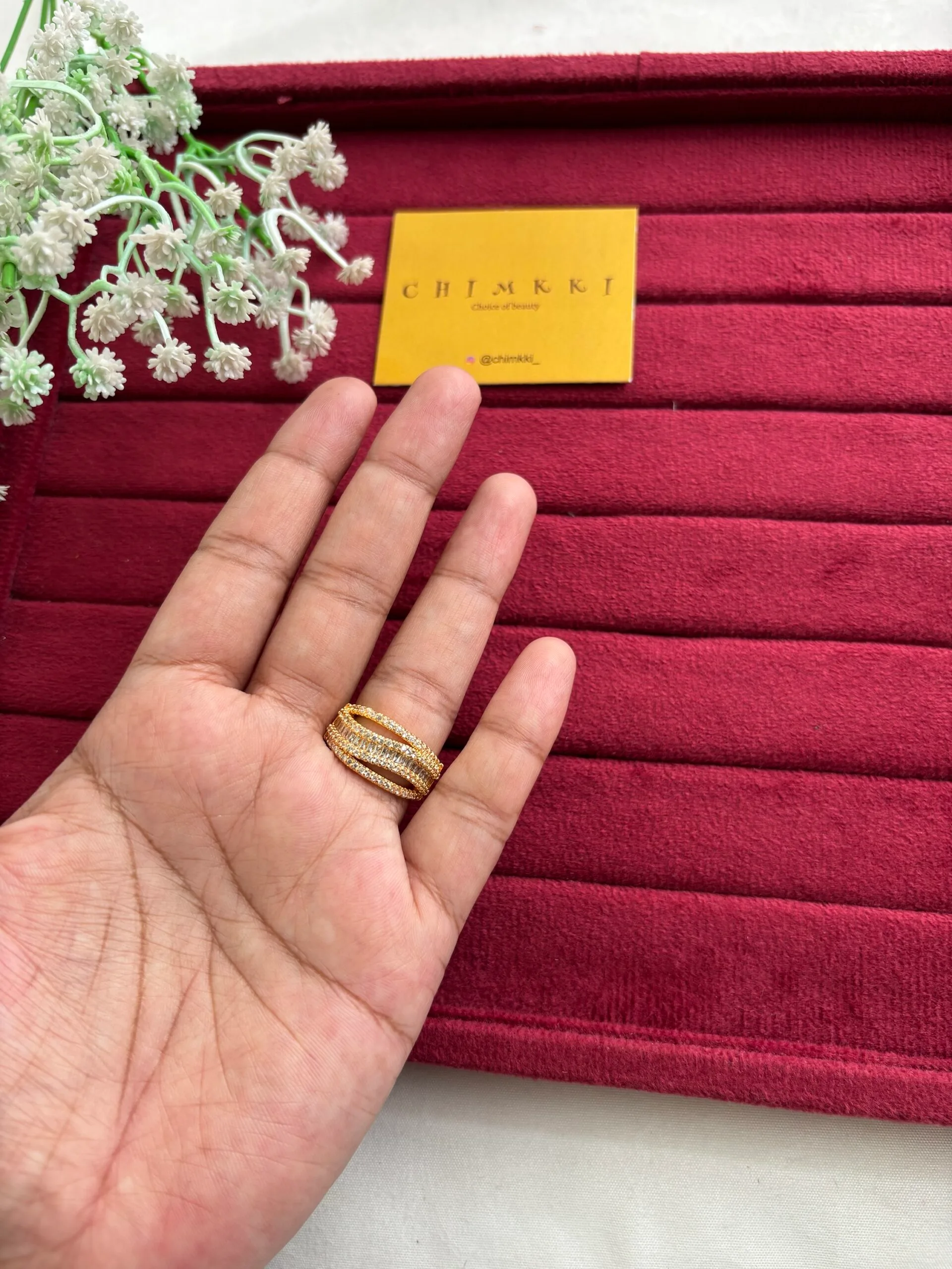 img_2139-2 Beautiful Ad Stone Adjustable Golden Rings 🌸 1835 - Image 1