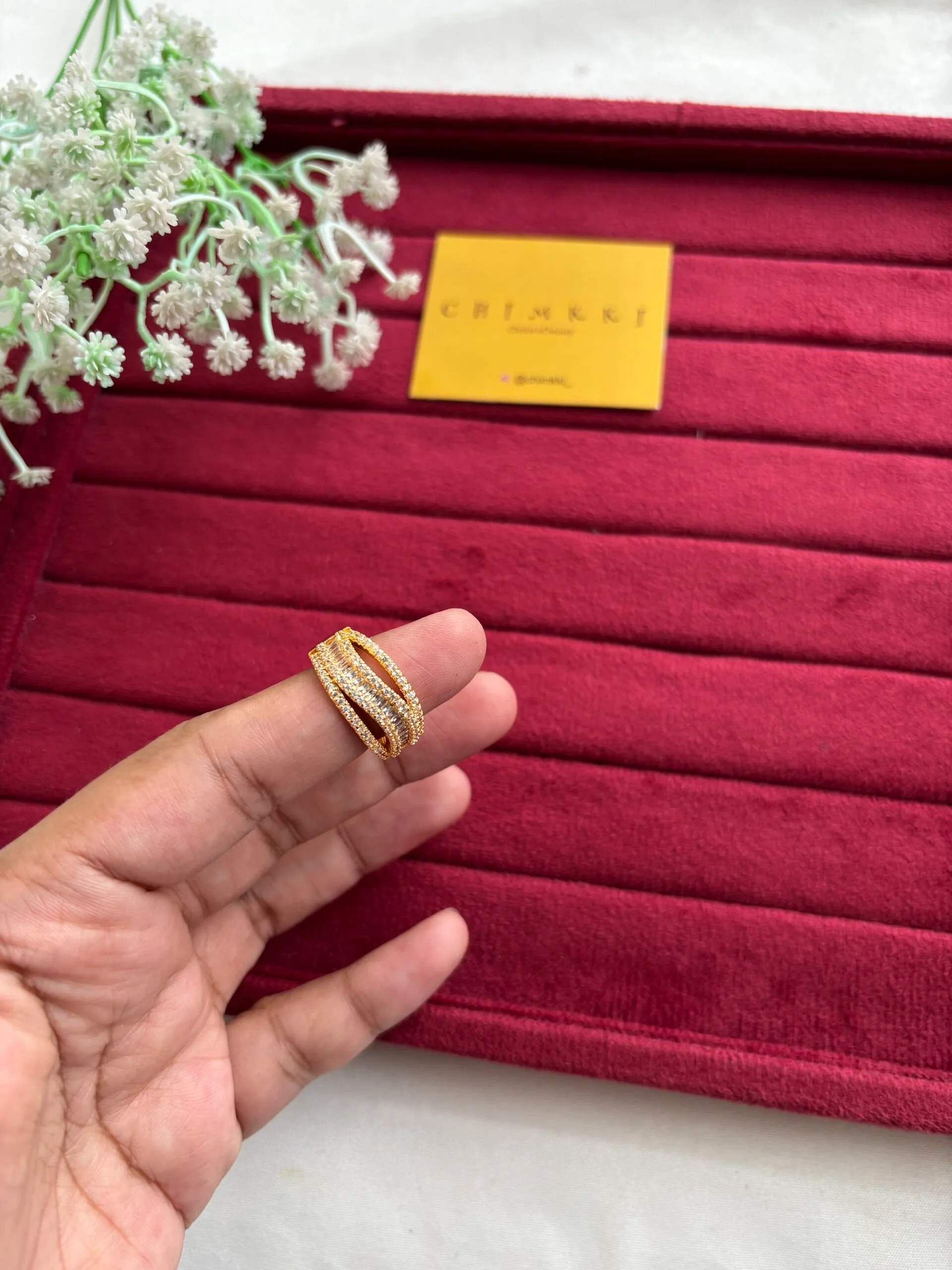 Beautiful Ad Stone Adjustable Golden Rings 🌸 1835 - Image 2