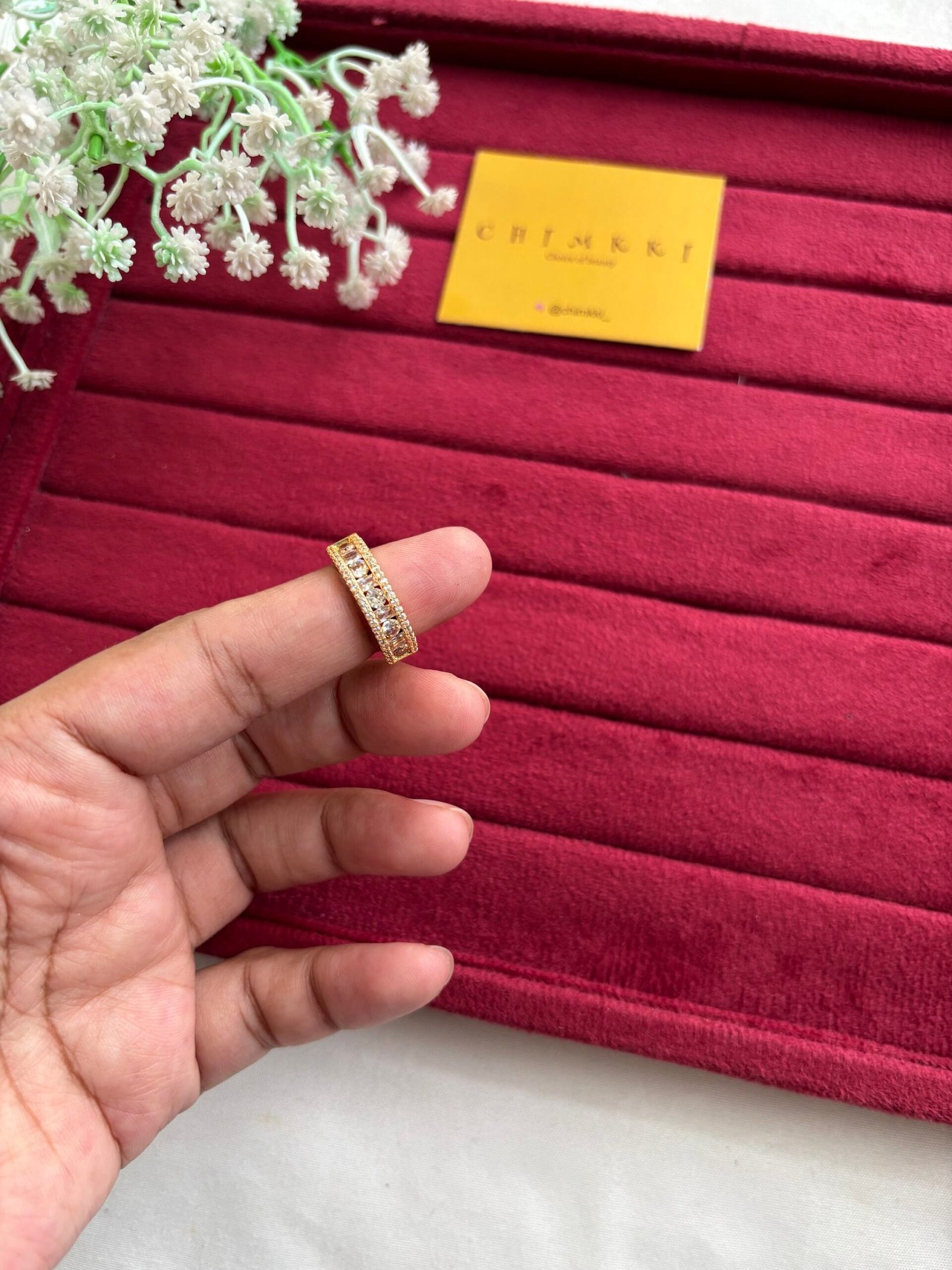 img_2142-2 Beautiful Ad stone Golden Adjustable Ring✨ - Image 1