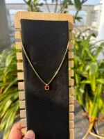 Beautiful square design Red stone Necklace❤️ - Image 3