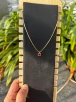 Beautiful square design Red stone Necklace❤️ - Image 2