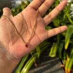 Beautiful square design Red stone Necklace❤️