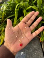 Beautiful strawberry design Golden Necklace🍓