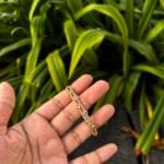 Beautiful stone Design stainless steel Golden Open Bangle✨