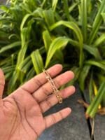 Beautiful stone Design stainless steel Golden Open Bangle✨ - Image 2