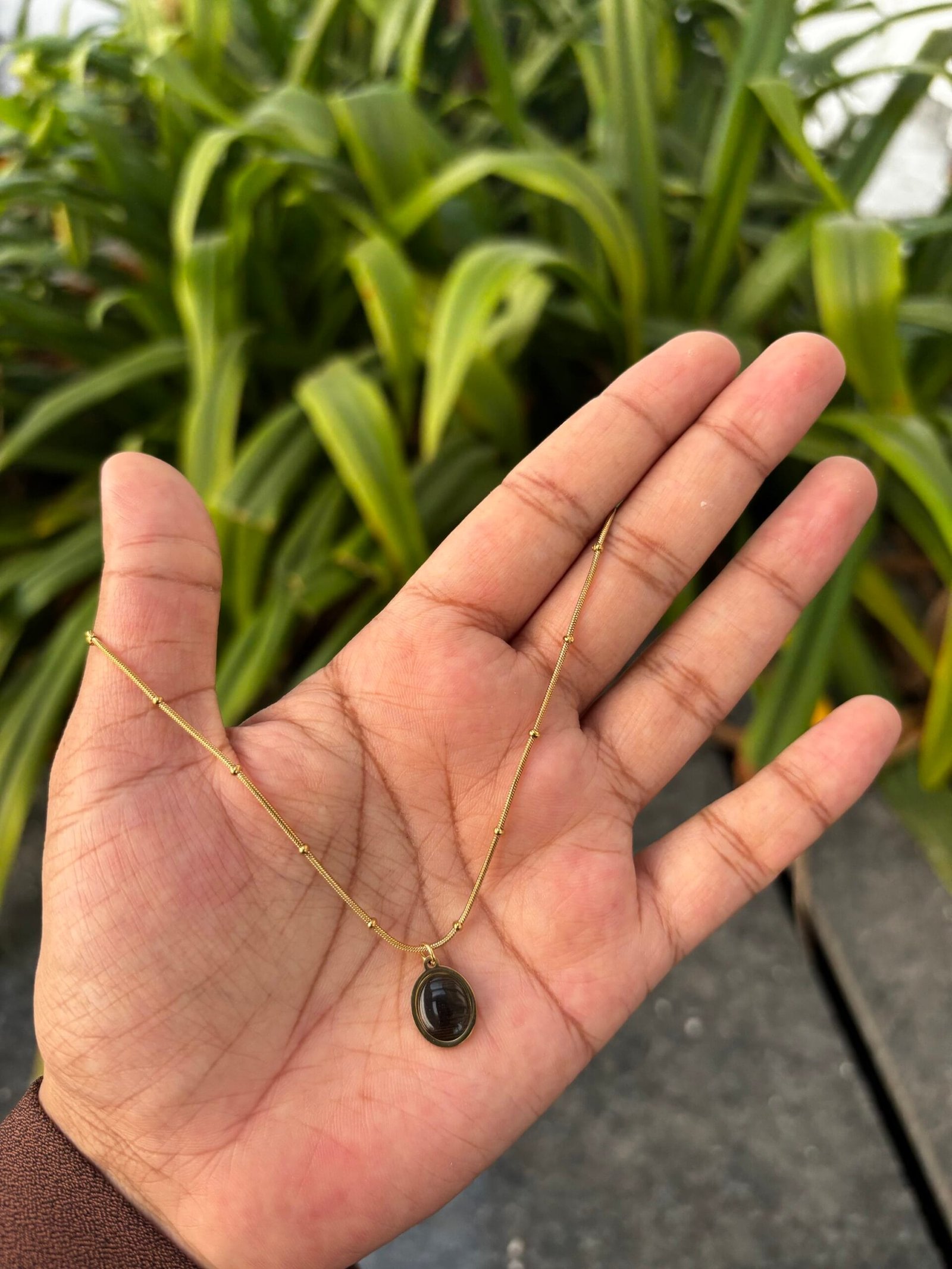 img_3519-2 Beautiful black oval design Necklace ❤️ - Image 1