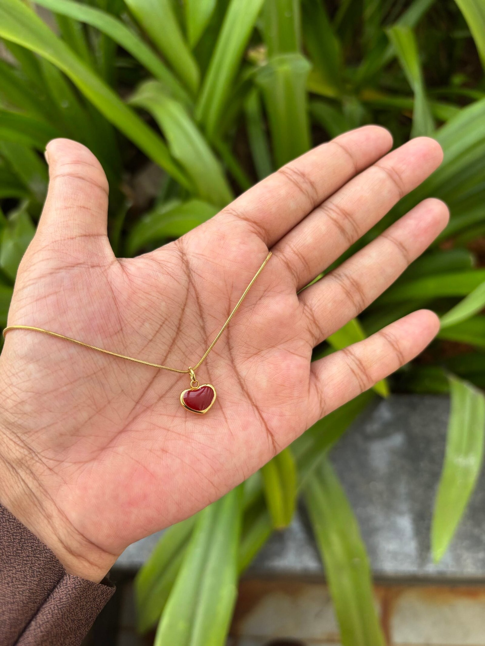 img_5347 Beautiful Red heart Golden Necklace❤️ - Image 1