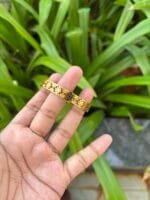 Beautiful flower design Golden open bangle✨suits 2,2.2 bangle size - Image 3