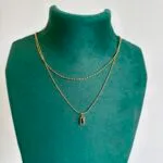 Beautiful Double Layer Black Stone Golden Necklace 🌸 1945