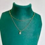 Beautiful double layer white stone Golden Necklace 😍