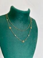 Beautiful double layer flower design Golden Necklace 😍 - Image 2