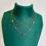 Beautiful double layer flower design Golden Necklace 😍