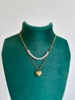 Beautiful double layer heart design golden Necklace ♥️