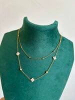 Beautiful Double layer flower design Golden Necklace 😍