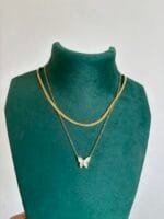 Beautiful Double Layer butterfly design 18kt Golden Necklace😍1938 - Image 2