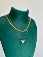 Beautiful Double Layer butterfly design 18kt Golden Necklace😍1938 - Image 3