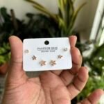 Beautiful Rosegold flower design Earrings Combo set🌸