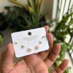 Beautiful Golden Flower design Earrings Combo set🌟