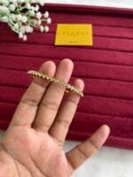 Beautiful circle stone design Golden Open bangle 😍1926