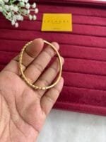 Beautiful circle stone design Golden Open bangle 😍1926 - Image 3