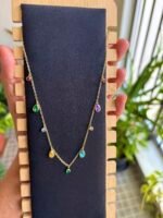 Beautiful Multicolour Charm Golden Necklace 🌸 1964 - Image 3