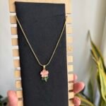 Beautiful peach flower design Golden Necklace😍👌1979