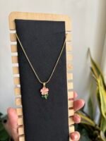 Beautiful peach flower design Golden Necklace😍👌1979