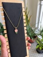 Beautiful peach flower design Golden Necklace😍👌1979 - Image 2